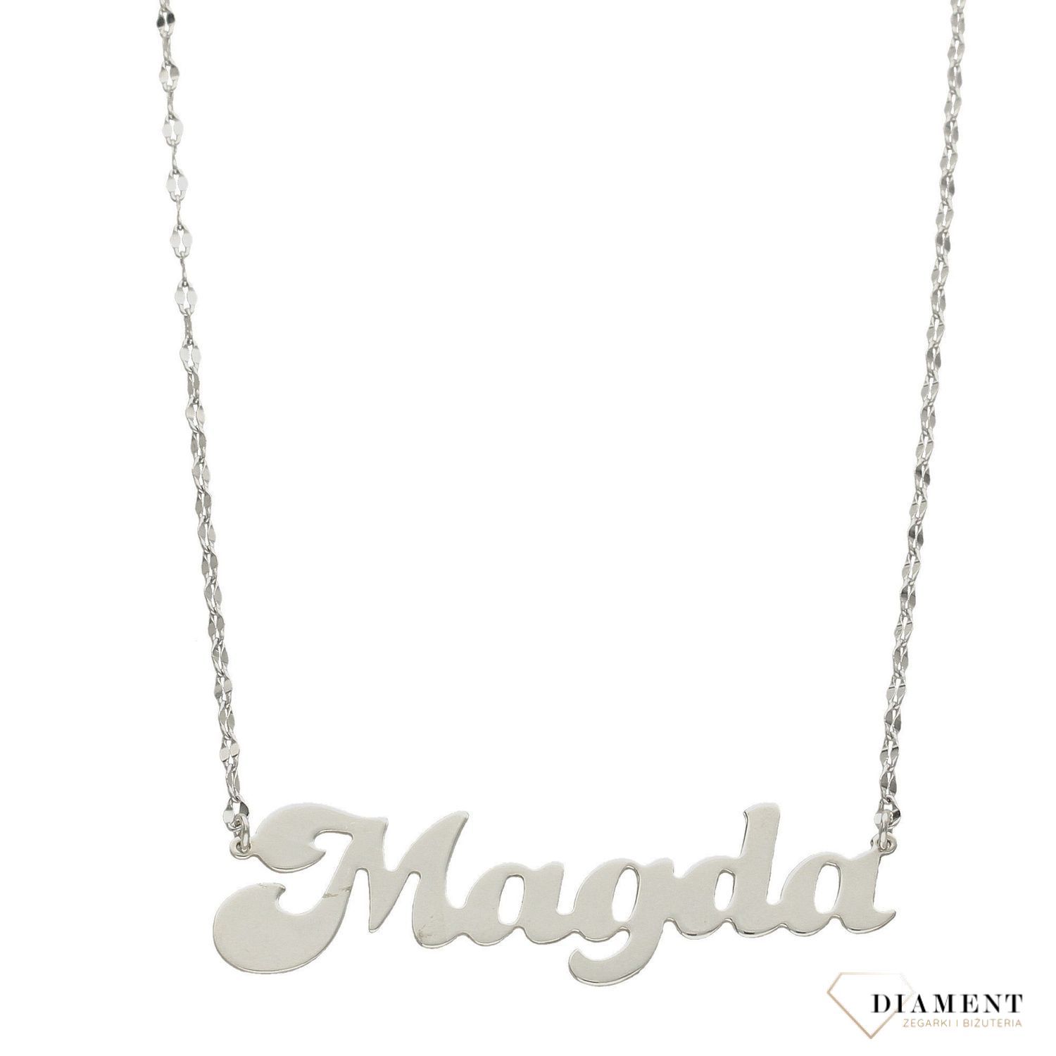 Naszyjnik srebrny z imieniem Magda.jpg